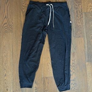 Vuori Gray/Black Jogger Pants with White Drawstring